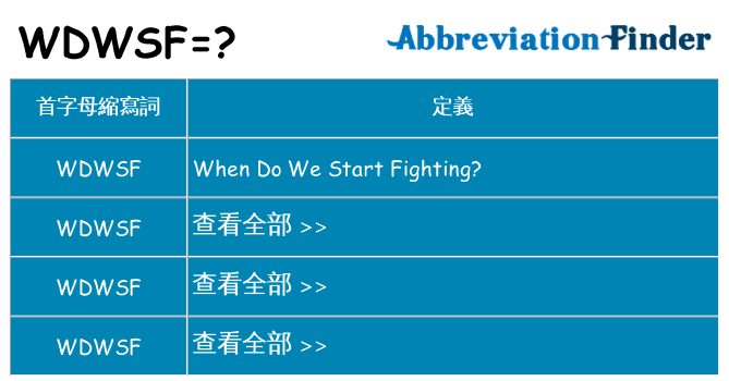wdwsf 代表什麼