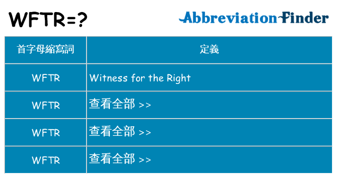 wftr 代表什麼