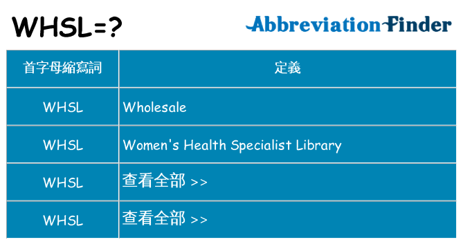 whsl 代表什麼