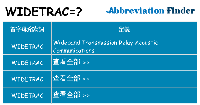 widetrac 代表什麼