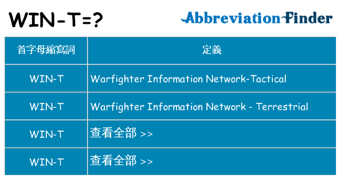 win-t 代表什麼