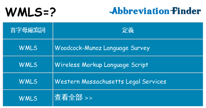 wmls 代表什麼