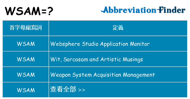 wsam 代表什麼