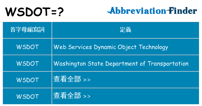 wsdot 代表什麼