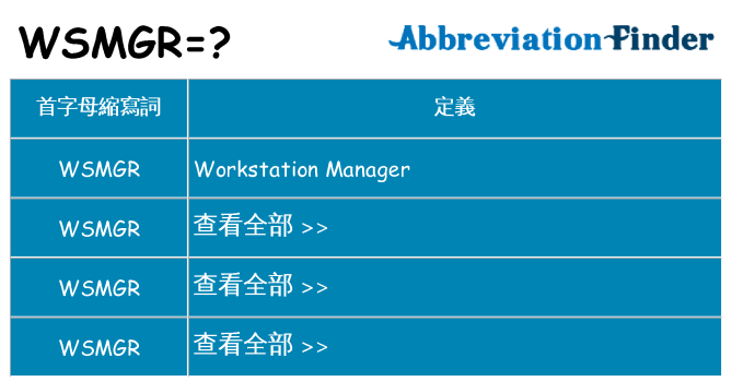 wsmgr 代表什麼