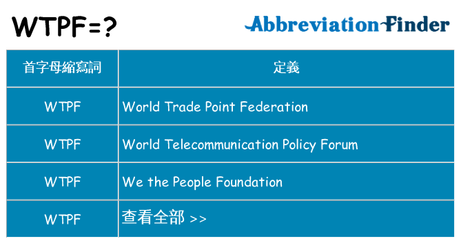 wtpf 代表什麼