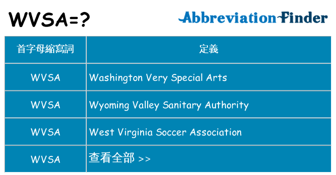 wvsa 代表什麼