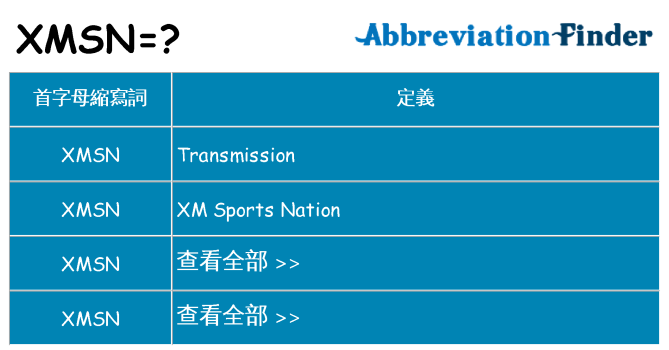 xmsn 代表什麼