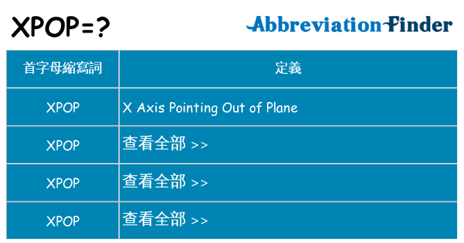 xpop 代表什麼