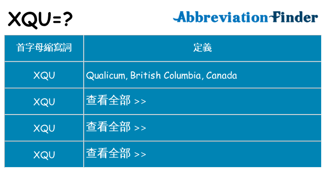 xqu 代表什麼