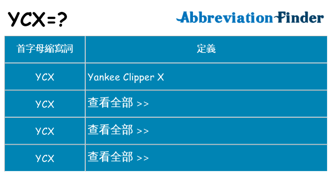 ycx 代表什麼