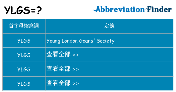 ylgs 代表什麼