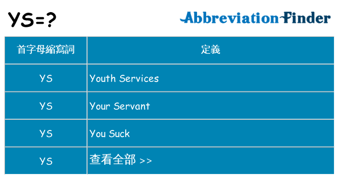 ys 代表什麼