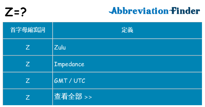 z 代表什麼