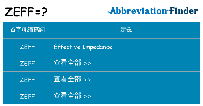 zeff 代表什麼