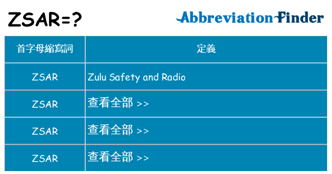 zsar 代表什麼