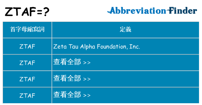 ztaf 代表什麼