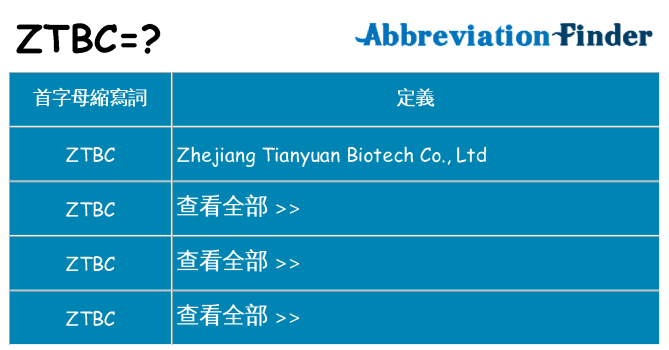 ztbc 代表什麼