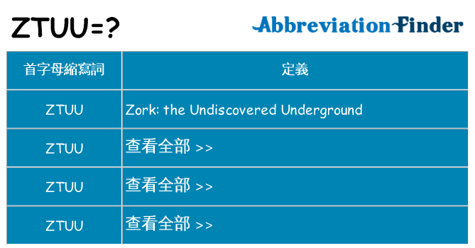 ztuu 代表什麼