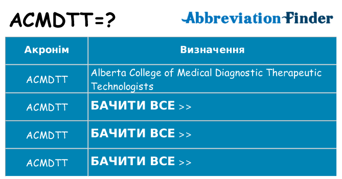 Що acmdtt означають