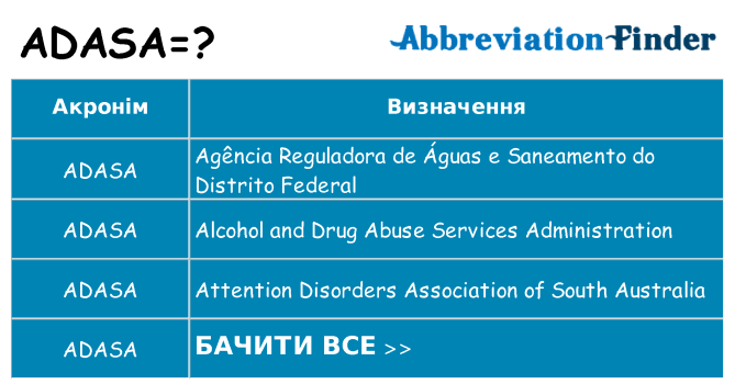 Що adasa означають