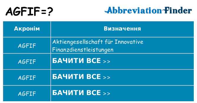 Що agfif означають
