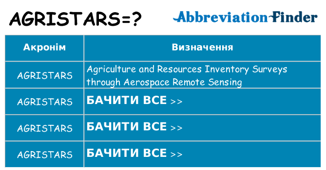 Що agristars означають