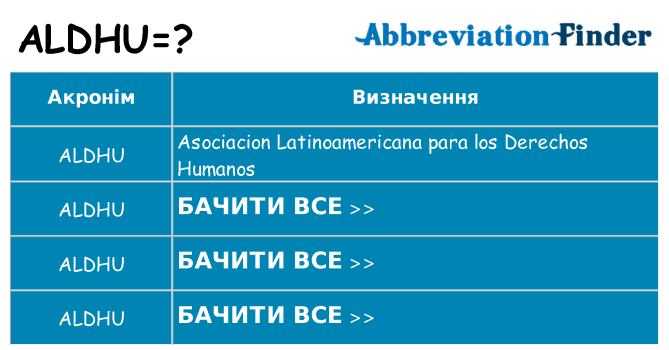 Що aldhu означають