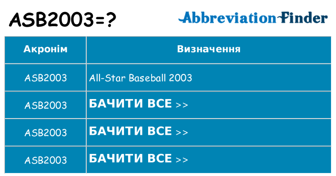 Що asb2003 означають