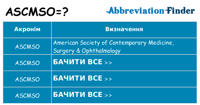 Що ascmso означають