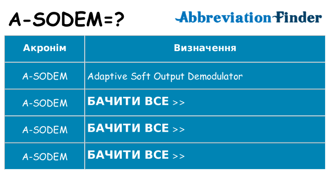 Що a-sodem означають