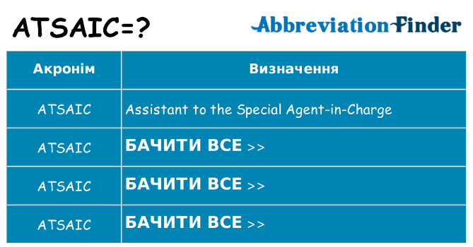 Що atsaic означають