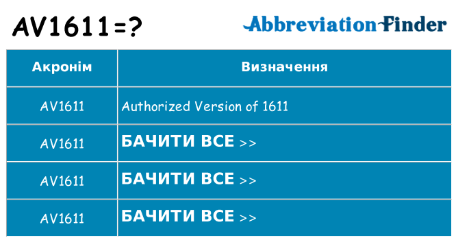 Що av1611 означають