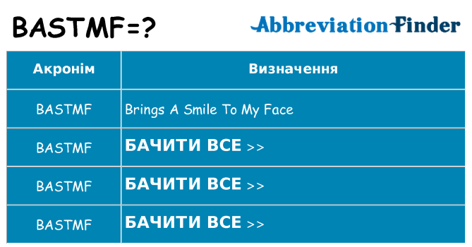 Що bastmf означають