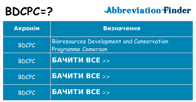 Що bdcpc означають