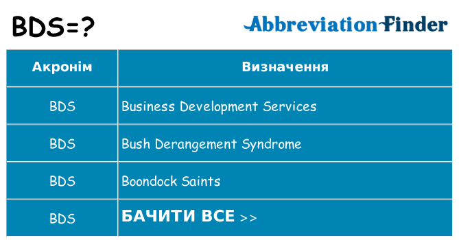 Що bds означають