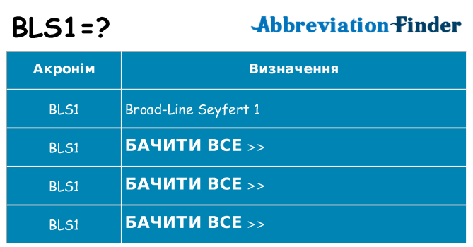 Що bls1 означають