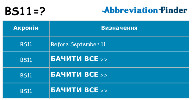Що bs11 означають