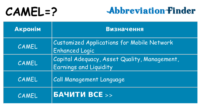 Що camel означають