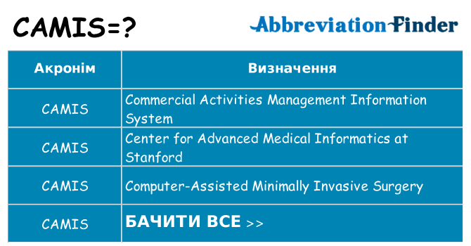 Що camis означають