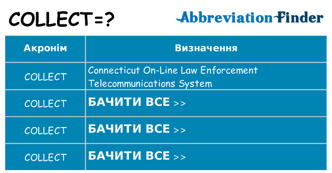 Що collect означають