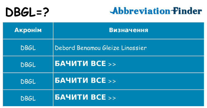 Що dbgl означають