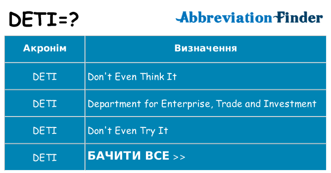Що deti означають