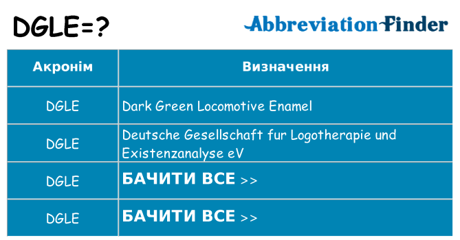 Що dgle означають