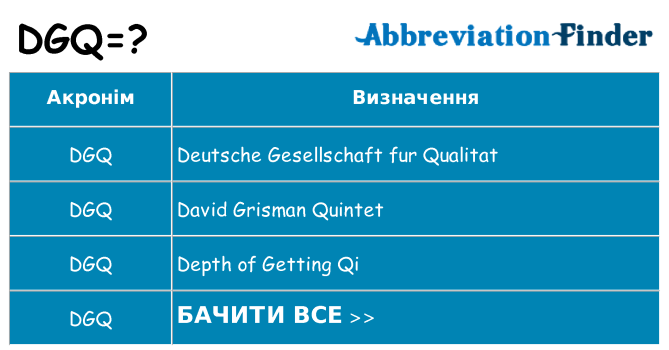 Що dgq означають