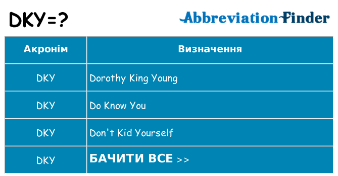 Що dky означають