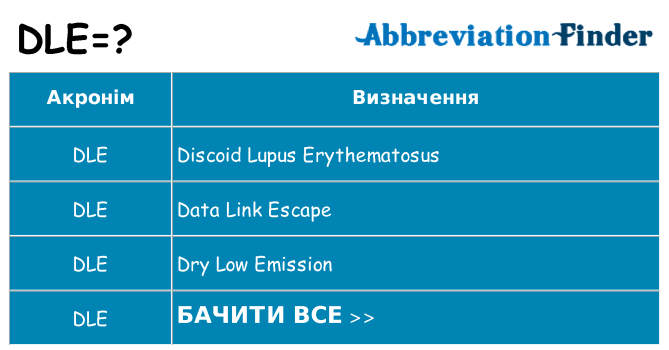 Що dle означають