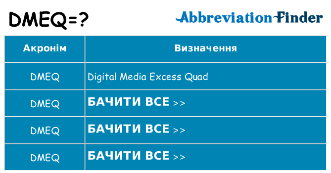 Що dmeq означають