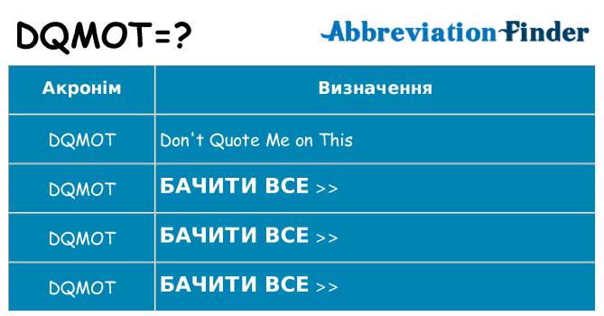 Що dqmot означають