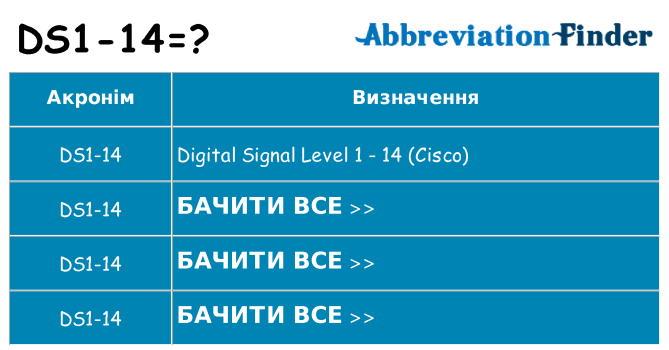 Що ds1-14 означають